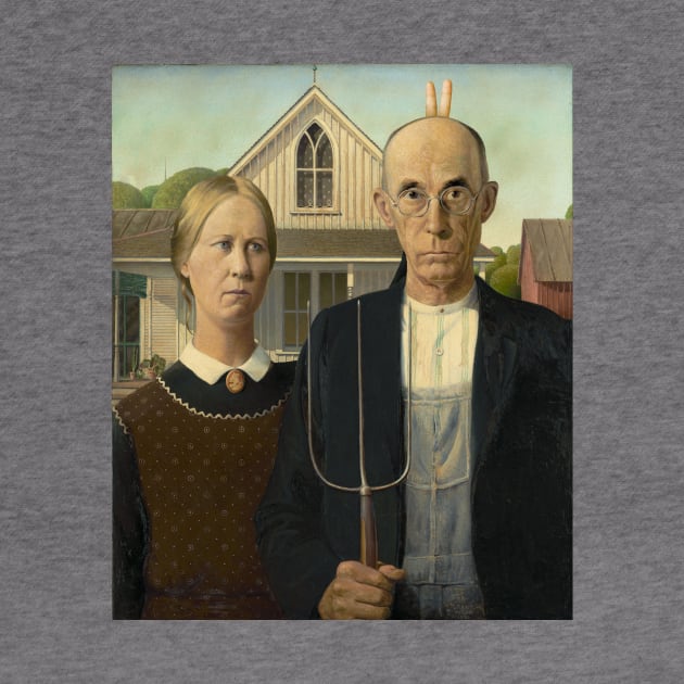 American Gothic with Bunny Ears by GloopTrekker